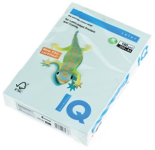 Цветная бумага IQ COLOR пастельный светло-зеленый 160г 250листов
