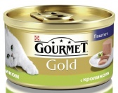 Консервы для кошек GOURMET Gold кусочки в паштете с кроликом по-французски, 85г