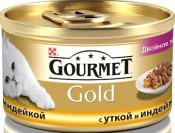 Консервы для кошек GOURMET Gold мусс с уткой и индейкой, 85г